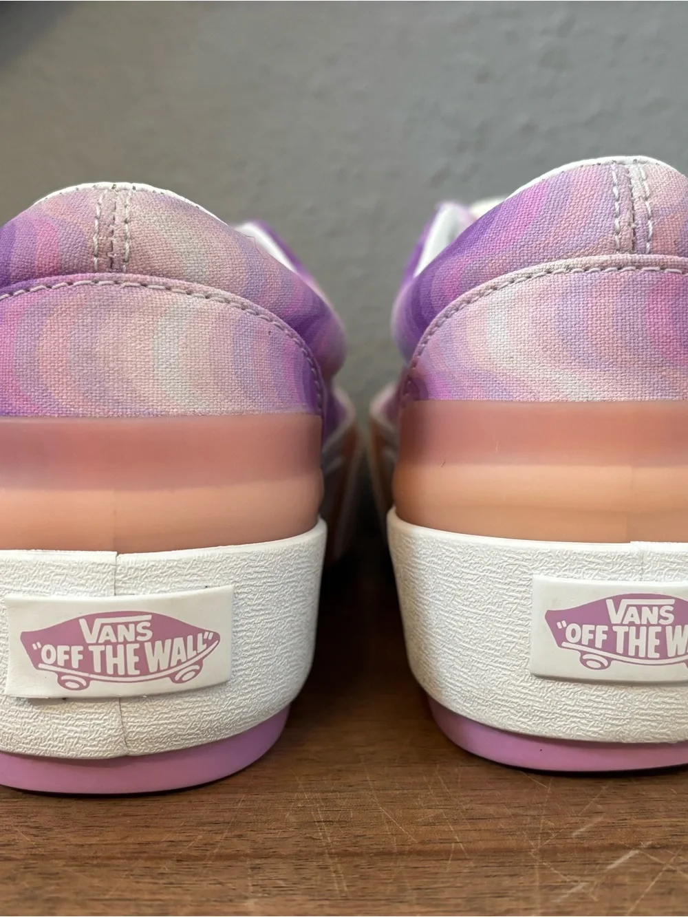 Vans Pink & Lavender Wave Pattern Platform Sneakers 7.5